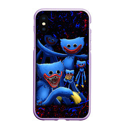 Чехол iPhone XS Max матовый Huggy Wuggy: Players, цвет: 3D-сиреневый