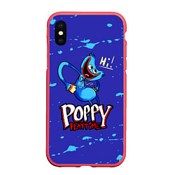 Чехол iPhone XS Max матовый Poppy Playtime, цвет: 3D-красный