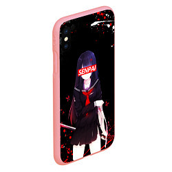 Чехол iPhone XS Max матовый SENPAI KATANA GIRL, БРЫЗГИ КРАСОК, цвет: 3D-баблгам — фото 2