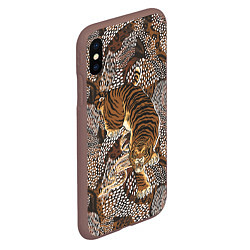 Чехол iPhone XS Max матовый Тигр в засаде, цвет: 3D-коричневый — фото 2