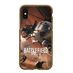 Чехол iPhone XS Max матовый Battlefield 2042 - Боевой отряд, цвет: 3D-коричневый