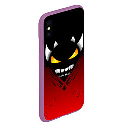 Чехол iPhone XS Max матовый Geometry Dash: Demon Smile, цвет: 3D-фиолетовый — фото 2