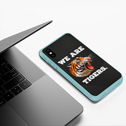 Чехол iPhone XS Max матовый Тигр We are tigers, цвет: 3D-мятный — фото 2