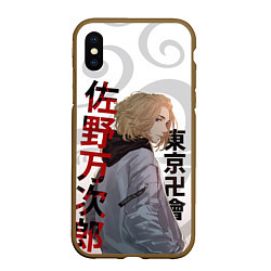 Чехол iPhone XS Max матовый TOKYO REVENGERS MICKEY МАЙКИ ДРАКЕН ТАТУ, цвет: 3D-коричневый