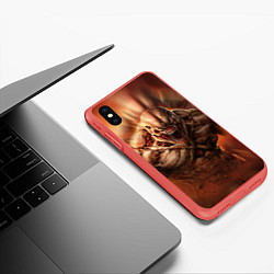 Чехол iPhone XS Max матовый ИМП NPC DOOM спина, цвет: 3D-красный — фото 2