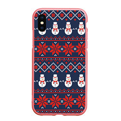 Чехол iPhone XS Max матовый Christmas Background, цвет: 3D-баблгам