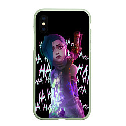 Чехол iPhone XS Max матовый Jinx Arcane, цвет: 3D-салатовый