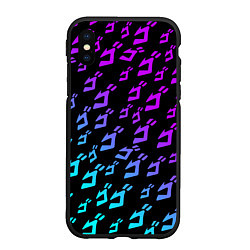 Чехол iPhone XS Max матовый JOJOS BIZARRE ADVENTURE NEON PATTERN НЕОН УЗОР