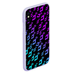 Чехол iPhone XS Max матовый JOJOS BIZARRE ADVENTURE NEON PATTERN НЕОН УЗОР, цвет: 3D-светло-сиреневый — фото 2