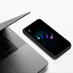 Чехол iPhone XS Max матовый НЕОНОВЫЕ КАРТЫ NEON, цвет: 3D-черный — фото 2