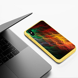Чехол iPhone XS Max матовый Цветной разряд, цвет: 3D-желтый — фото 2