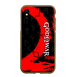 Чехол iPhone XS Max матовый GOD OF WAR СИМВОЛ КРАТОСА, цвет: 3D-коричневый