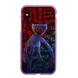 Чехол iPhone XS Max матовый HUGGY WUGGY, цвет: 3D-фиолетовый