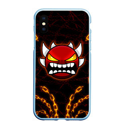 Чехол iPhone XS Max матовый Geometry Dash: Fire Chains