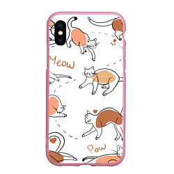 Чехол iPhone XS Max матовый Рисунки кошек