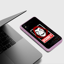 Чехол iPhone XS Max матовый LA CASA DE PAPEL DISOBEY БУМАЖНЫЙ ДОМ, цвет: 3D-сиреневый — фото 2