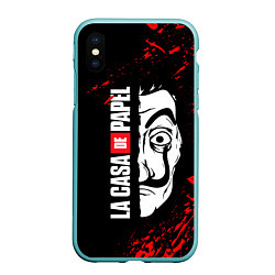 Чехол iPhone XS Max матовый БУМАЖНЫЙ ДОМ, LA CASA DE PAPEL, цвет: 3D-мятный