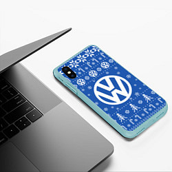 Чехол iPhone XS Max матовый Volkswagen Новогодний, цвет: 3D-мятный — фото 2