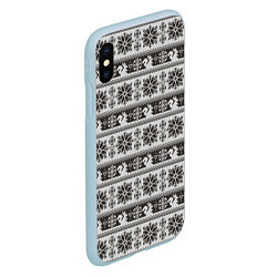 Чехол iPhone XS Max матовый Squirrel Pattern, цвет: 3D-голубой — фото 2