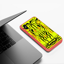 Чехол iPhone XS Max матовый Cyberpunk 2077 YELLOW, цвет: 3D-красный — фото 2