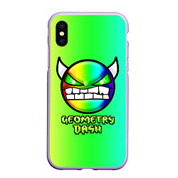 Чехол iPhone XS Max матовый Geometry Dash, цвет: 3D-светло-сиреневый