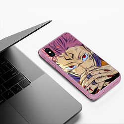 Чехол iPhone XS Max матовый Jujutsu Kaisen Магическая битва - Сукуна, цвет: 3D-розовый — фото 2