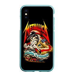 Чехол iPhone XS Max матовый Metallica WELCOME TO ROCKVILLE, цвет: 3D-мятный