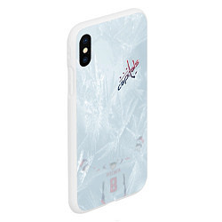 Чехол iPhone XS Max матовый Washington Capitals Ovi8 Grey Ice theme, цвет: 3D-белый — фото 2