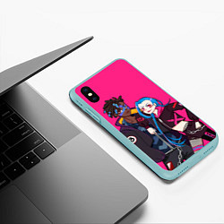 Чехол iPhone XS Max матовый Ekko and Jinx, цвет: 3D-мятный — фото 2