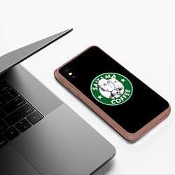 Чехол iPhone XS Max матовый ONE-PUNCH MAN OK COFFEE, цвет: 3D-коричневый — фото 2