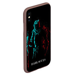 Чехол iPhone XS Max матовый Dark Souls NEON Силуэт, цвет: 3D-коричневый — фото 2