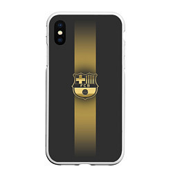 Чехол iPhone XS Max матовый Barcelona Gold-Graphite Theme, цвет: 3D-белый