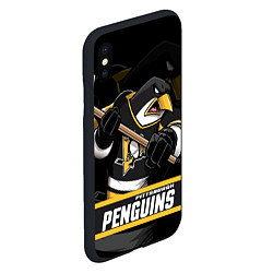 Чехол iPhone XS Max матовый Питтсбург Пингвинз, Pittsburgh Penguins, цвет: 3D-черный — фото 2