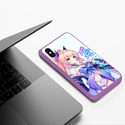 Чехол iPhone XS Max матовый Кокоми - Геншин Импакт, цвет: 3D-фиолетовый — фото 2