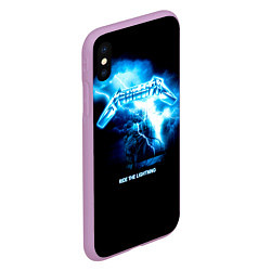 Чехол iPhone XS Max матовый Ride the Lightning Metallica, цвет: 3D-сиреневый — фото 2