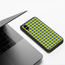 Чехол iPhone XS Max матовый Сине-желтые гусиные лапки, цвет: 3D-черный — фото 2