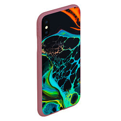 Чехол iPhone XS Max матовый Огни большого города, цвет: 3D-малиновый — фото 2