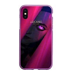 Чехол iPhone XS Max матовый ArcaneДжинкc, цвет: 3D-фиолетовый