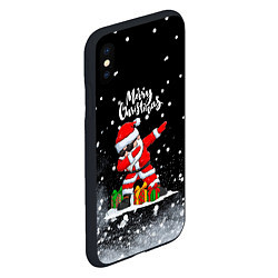 Чехол iPhone XS Max матовый Santa Dabbing с подарками, цвет: 3D-черный — фото 2