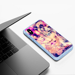 Чехол iPhone XS Max матовый LADY ABSTRACT, цвет: 3D-голубой — фото 2