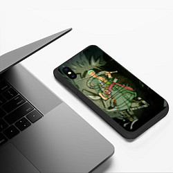 Чехол iPhone XS Max матовый Зоро Zoro Ван Пис, цвет: 3D-черный — фото 2