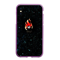 Чехол iPhone XS Max матовый Why?, цвет: 3D-фиолетовый