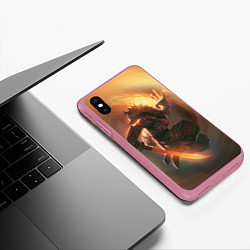 Чехол iPhone XS Max матовый DOTA 2 ДЖАГЕРНАУТ, цвет: 3D-малиновый — фото 2