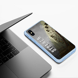 Чехол iPhone XS Max матовый СТАЛКЕР 2 КОЛЕСО ОБОЗРЕНИЯ, цвет: 3D-голубой — фото 2