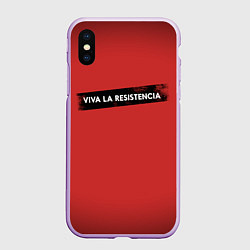 Чехол iPhone XS Max матовый VIVA LA RESISTENCIA, цвет: 3D-сиреневый