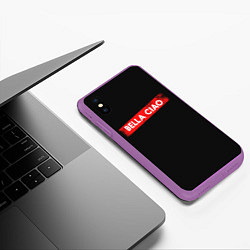 Чехол iPhone XS Max матовый BELLA CIAO БУМАЖНЫЙ ДОМ, цвет: 3D-фиолетовый — фото 2