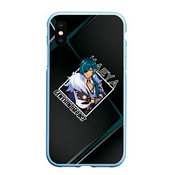 Чехол iPhone XS Max матовый Кэйа Kaeya, геншин импакт Genshin Impact, цвет: 3D-голубой