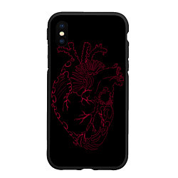 Чехол iPhone XS Max матовый Сердце лезвия, цвет: 3D-черный