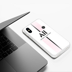 Чехол iPhone XS Max матовый Messi 30 PSG Pink Theme, цвет: 3D-белый — фото 2