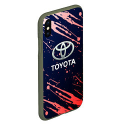 Чехол iPhone XS Max матовый Toyota градиент, цвет: 3D-темно-зеленый — фото 2